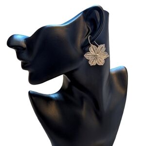 Filigree cascada flor pure silver earrings flower garden Model handmade earrings